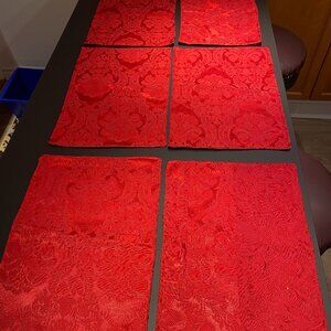 6- Red Homemade Place Mats
